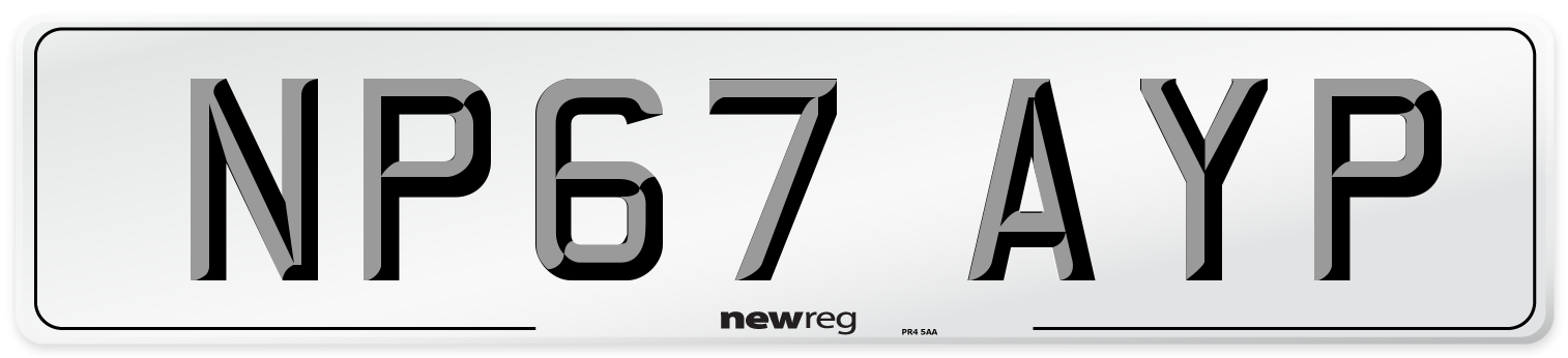NP67 AYP Number Plate from New Reg